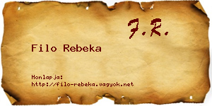 Filo Rebeka névjegykártya