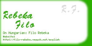 rebeka filo business card